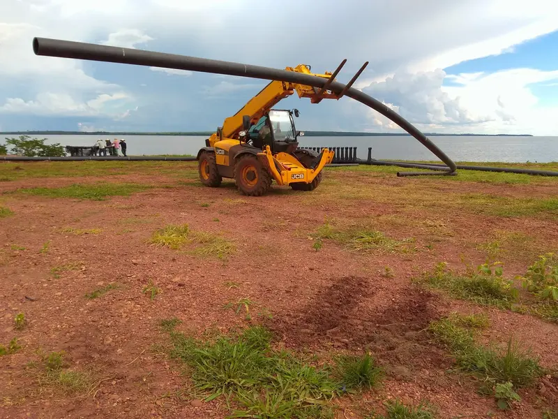 Tanques-rede de piscicultura em PEAD na Tilabras, Selvíria MS